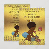 Gouden Chevrons Etnische Prins Save The Date (Voorkant / Achterkant)