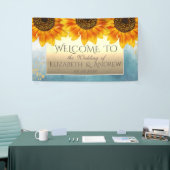 Gouden Chic Zonnebloemen Trouwbanner Spandoek (Beurs)