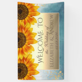 Gouden Chic Zonnebloemen Trouwbanner Spandoek (Verticaal)