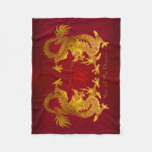 Gouden Chinese Draak met oud Ideogram FB Fleece Deken (Voorkant)
