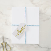 Gouden Chique Calligraphy Cheers Wijnfles Labels Cadeaulabel (Met Touw)