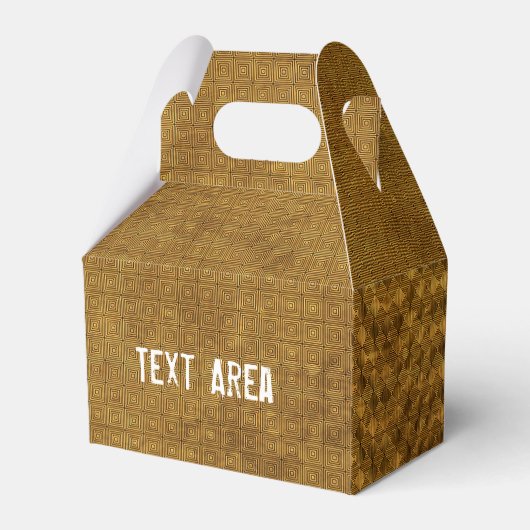 Gouden Chique Grunge Squares Party Favor Box Bedankdoosjes (Voorkant Zijde)