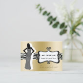 Gouden chique mode boutique Visitekaartjes (Staand voorkant)