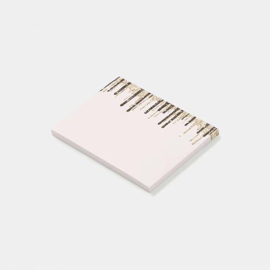 Gouden Chocolade Ice Cream Glitter Druppels Verjaa Post-it® Notes (Schuin)