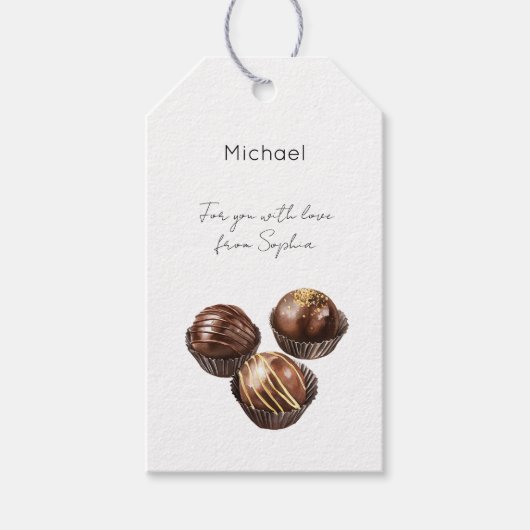 Gouden Chocolade Kerstmis Cadeaulabel (Voorkant)