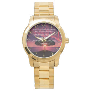 Gouden Christelijk Geloof kruis met Waar ik vandaa Horloge