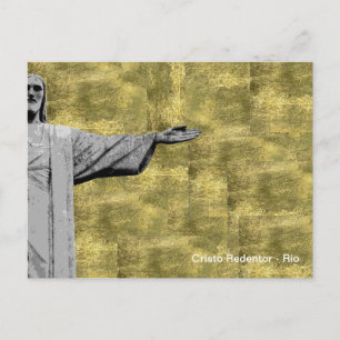 Gouden Christus de Verlosser - Rio - Brazilië Briefkaart