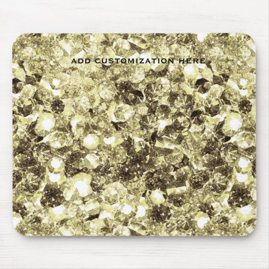 Gouden Chunky Glitter Feestelijke Muismat (Voorkant)