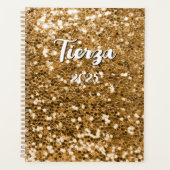 Gouden Chunky Glitter gepersonaliseerd Planner (Voorkant)