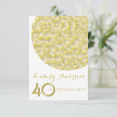 Gouden Cirkel 40e Verjaardagsfeestuitnodiging Kaart (Staand voorkant)