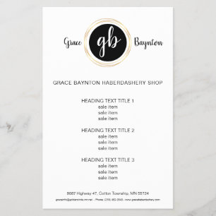 Gouden cirkel, monogram logo flyer