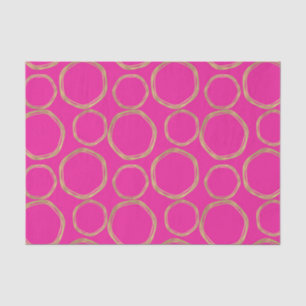 Gouden Cirkels & Fel Roze Helder Moderne Trendy Tissuepapier