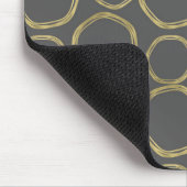 Gouden Cirkels & Grijs Modern Trendy Muismat (Hoek)