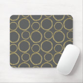 Gouden Cirkels & Grijs Modern Trendy Muismat (Met muis)
