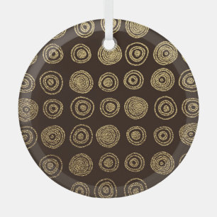 Gouden cirkels: Hand getrokken patroon Glas Ornament