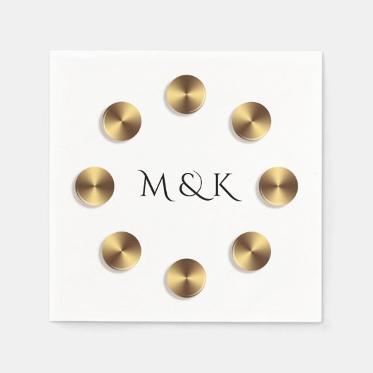 Gouden cirkels ontwerp. Monogram. Servetten (Voorkant)