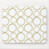gouden cirkels op witte moderne plaat muismat (Voorkant)
