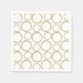 gouden cirkels op witte moderne rendie servet (Voorkant)