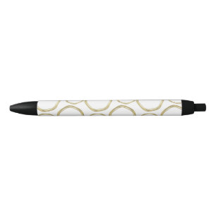 Gouden Cirkels & Witte Moderne Trendy Chic Glamour Zwarte Inkt Pen