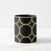 Gouden Cirkels & Zwart Modern Trendy Chic Glamour Mok (Midden)