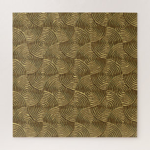 Gouden cirkeltextuur: Abstract naadloos. Legpuzzel