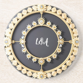  Gouden Cirkelvormig Decoratief Lijst Zandsteen Onderzetter