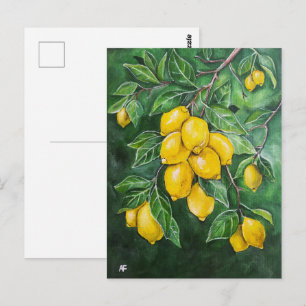Gouden citroenen op een winterdag door Alfred Fox Briefkaart