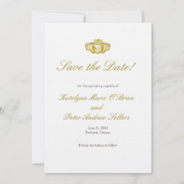 Gouden Claddagh Ring Save the Date Kaart