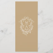 Gouden Classic Bloemen Border Wedding Menu (Achterkant)