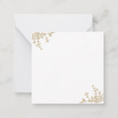 Gouden Classic Bloemkam Monogram Notitiekaartje (Achterkant)