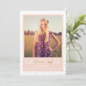 Gouden Confetti | aankondiging van afstuderen (Staand voorkant)