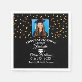 Gouden Confetti Afstuderen foto afstudeerfeest Servet