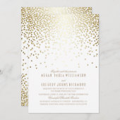 gouden Confetti Art Deco Elegante bruiloft Kaart (Voorkant / Achterkant)