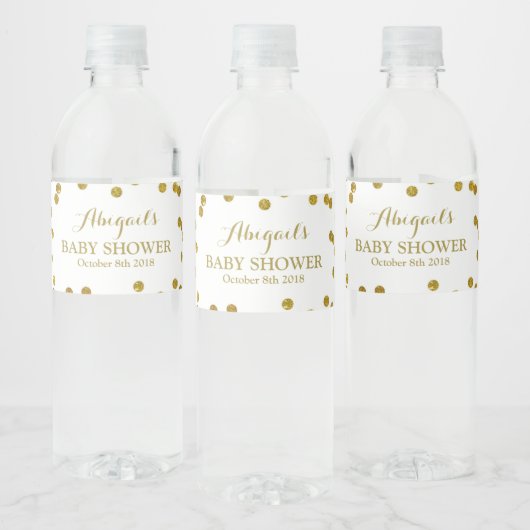 Gouden Confetti Baby shower Waterflesetiket Waterfles Etiket (Flessen)