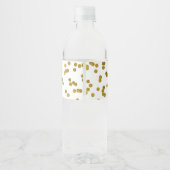 Gouden Confetti Baby shower Waterflesetiket Waterfles Etiket (Achterkant)
