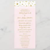 Gouden Confetti Blush Roze Huwelijksprogramma Programma (Voorkant)