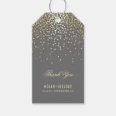 Gouden Confetti bruiloft dank u Cadeaulabel (Voorkant)