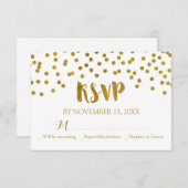 Gouden Confetti bruiloft RSVP Kaarten (Voorkant / Achterkant)