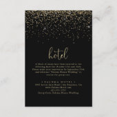 Gouden Confetti Calligrafie Fancy Script Hotel Informatiekaartje (Voorkant)