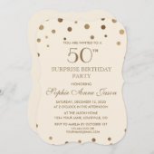 Gouden Confetti Champagne 50e Verjaardag Verrassin Kaart (Voorkant / Achterkant)