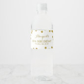 Gouden Confetti Custom Verjaardagswaterflesetiket Waterfles Etiket (Voorkant)