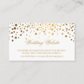 Gouden Confetti en Witte Huwelijk Website Informatiekaartje (Voorkant)