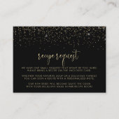 Gouden confetti fancy script bruiloft recept verzo informatiekaartje (Voorkant)