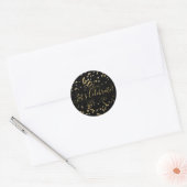 Gouden Confetti feest vieren Ronde Sticker (Envelop)