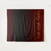 Gouden Confetti Gelukkig Nieuwjaar! Zwarte & Rode  Wandkleed (Voorkant (horizontaal))