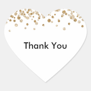 Gouden Confetti Glam Glitter Hart Sticker