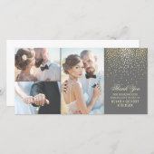 Gouden Confetti Glamour bruiloft Dank u Bedankkaart (Voorkant / Achterkant)
