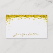 Gouden Confetti Hand Script Tekst Elegante Sjabloo Visitekaartje (Voorkant)
