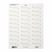 Gouden Confetti Handgeschreven Script Elegante Sja Etiket (Full Sheet)