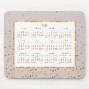 Gouden Confetti Jaarlijkse 2017 Agenda Muismatten